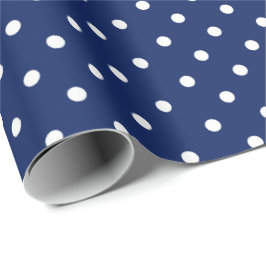 Marineblau | White Polka Dot Wrapping Paper Geschenkpapier