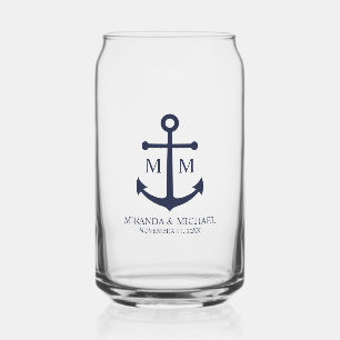 Marineblaue Anker-Hochzeit Dosenglas