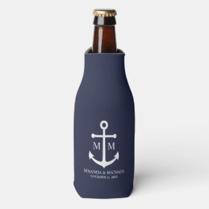 Marineblaue Anker-Hochzeit Flaschenkühler