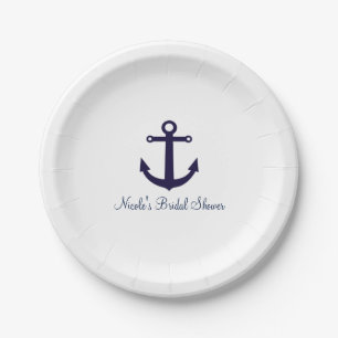 Marineblaue Anker Maritime Elegante Party Teller