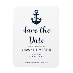 Marineblaue benutzerdefinierte Bootname Speichern  Magnet