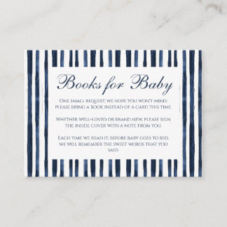 Marineblaue Bücher für Baby-Einladungskarten für J Begleitkarte