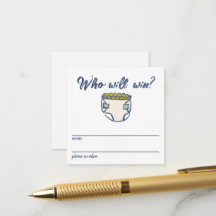 Marineblaue Doodle Babywindel-Raffle-Teilnahmekart Begleitkarte