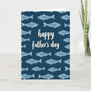 Marineblaue Fisch Vater Karte