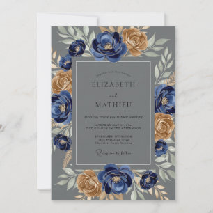 Marineblaue formelle Winterhochzeit Einladung