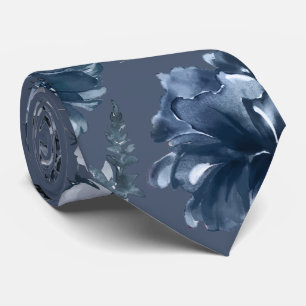 Marineblaue Gartenblumen Marineblaue Hochzeitskraw Krawatte