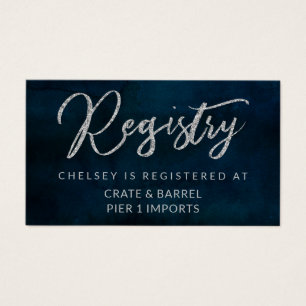 Marineblaue Glanz Blau Dusch-Geschenk-Registry-Ein