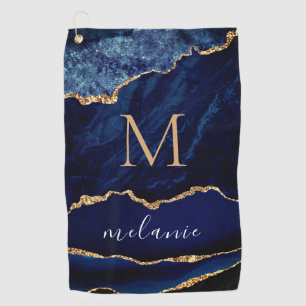 Marineblaue Gold-Golfhandtuch mit personalisiertem Golfhandtuch