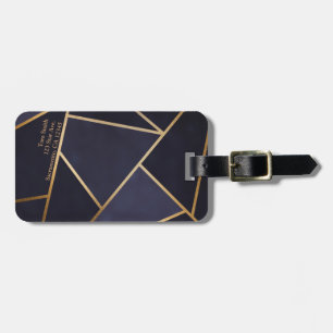 Marineblaue goldene Dreiecke geometrisch elegant k Gepäckanhänger