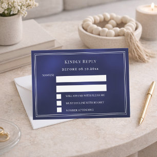 Marineblaue Hochzeitsantwort RSVP Mitteilungskarte