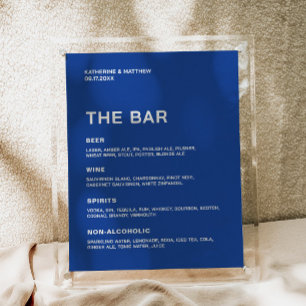 Marineblaue Hochzeitsbar Poster