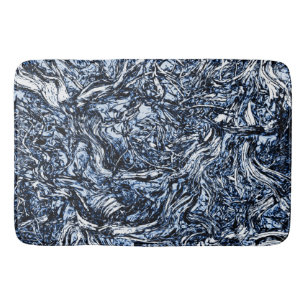 Marineblaue Natur Abstraktes Muster Badematte