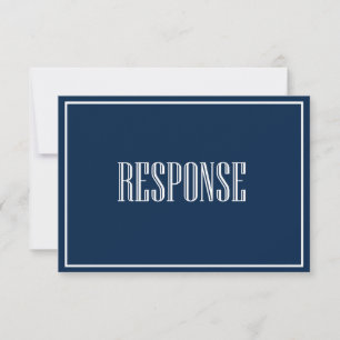 Marineblaue Old Fashioned-Typografie RSVP-Karte RSVP Karte