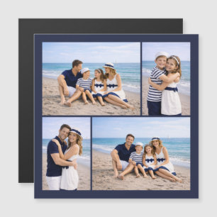 Marineblaue personalisierte Familienfotos im marit Magnetkarte