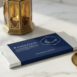 Marineblaue Ramadan Kareem Schokoladenverpackung Flyer
