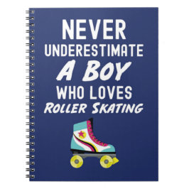 Marineblaue Rollschuh-Geschenke für Jungen Skater- Notizblock