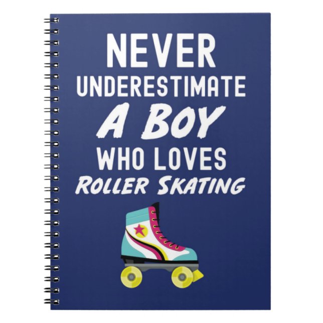 Marineblaue Rollschuh-Geschenke für Jungen Skater- Notizblock (Vorderseite)