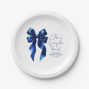 Marineblaue Schleife - Sie heiratet - Brautparty Pappteller