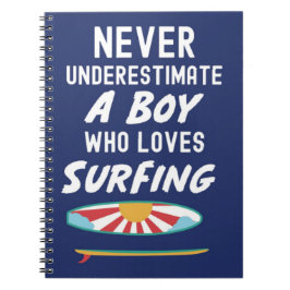 Marineblaue Surfer-Geschenke für Kinder Jungen Sur Notizblock