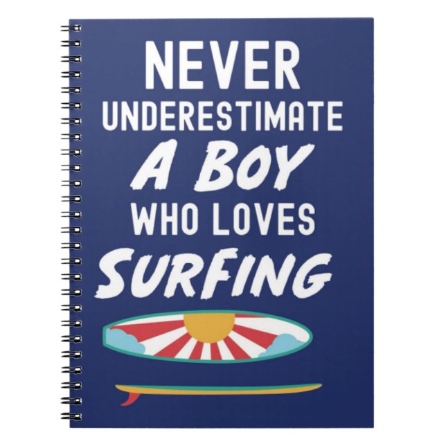 Marineblaue Surfer-Geschenke für Kinder Jungen Sur Notizblock (Vorderseite)