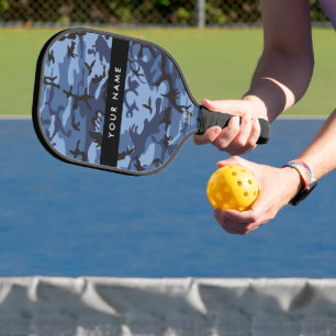 Marineblaue Tarnung Ihren Namen personalisieren Pickleball Schläger
