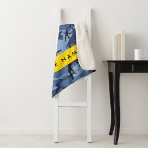 Marineblaue Tarnung Ihren Namen personalisieren Sherpadecke