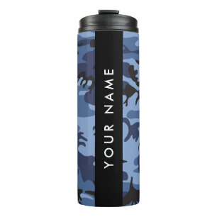 Marineblaue Tarnung Ihren Namen personalisieren Thermosbecher