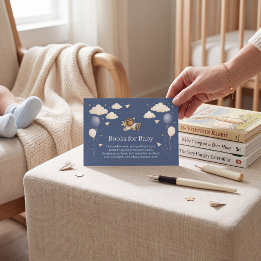 Marineblaue Teddybär-Pilot-Baby-Buch-Anfragekarte Begleitkarte
