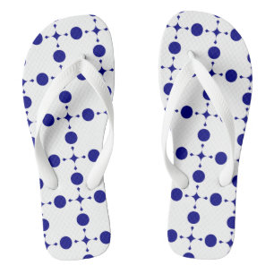 Marineblaue Tupfen, Tupfenmuster, Punkte Flip Flops