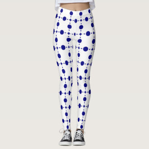 Marineblaue Tupfen, Tupfenmuster, Punkte Leggings