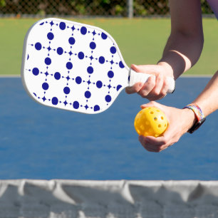 Marineblaue Tupfen, Tupfenmuster, Punkte Pickleball Schläger