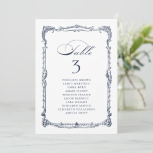 Marineblaue Vintage-Rahmen-Klassische Hochzeit Sit Einladung