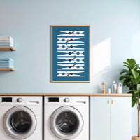 Marineblaue Vintage-Wäscheklammern Grafik-Wäschera