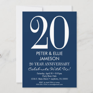 Marineblaue Weiße Moderne Hochzeitstag Einladungen