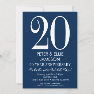 Marineblaue weiße moderne Hochzeitstag-Einladungen Einladung