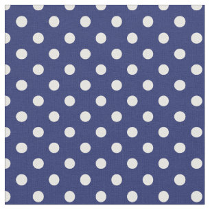Marineblaue weiße Punkte Stoff