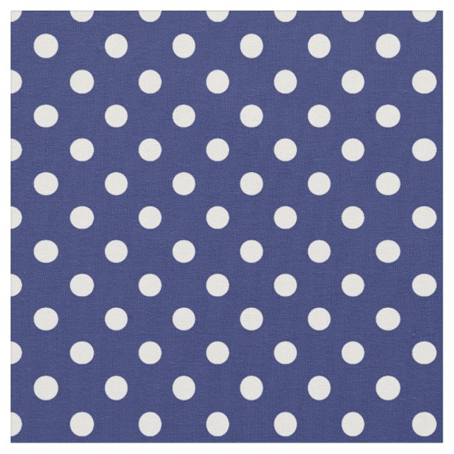 Marineblaue weiße Punkte Stoff (Nahaufnahme)