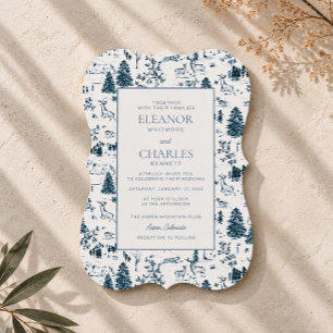 Marineblaue Winter-Toile-Stanzung Hochzeits-Einlad Einladung