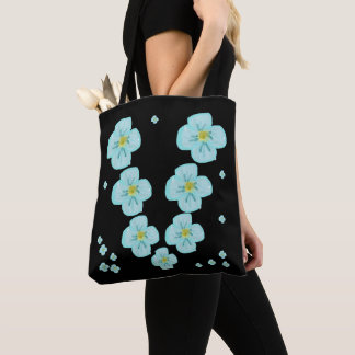 Marineblaue zarte weiße und hellblaue Gänseblümche Tasche