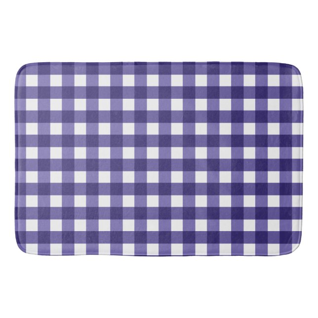 Marineblauer Gingham Badematte (Vorderseite)