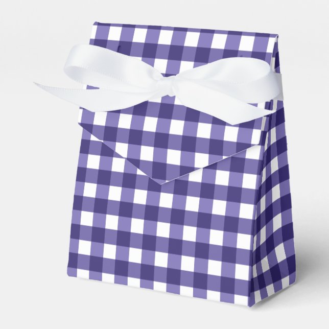 Marineblauer Gingham Geschenkschachtel (Vorderseite)