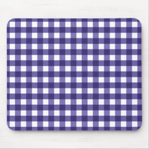 Marineblauer Gingham Mousepad