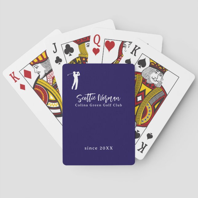 Marineblauer Golfer Spielkarten (Rückseite)