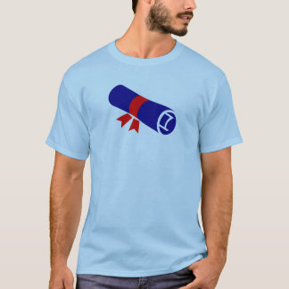 Marineblaues Abschluss-Urkunden-Symbol mit rotem B T-Shirt