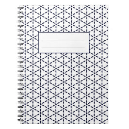 Marineblaues geometrisches Muster auf Weiß Notizblock