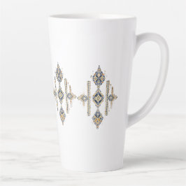 Marineblaues & goldenes abstraktes Symmetrie-Desig Milchtasse