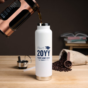 Marineblaues individuelles Namensgeschenk zur Absc Trinkflasche