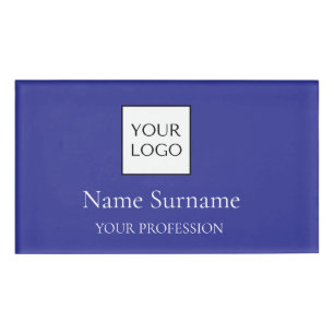 Marineblaues Logo Werbeartikel  Namenschild