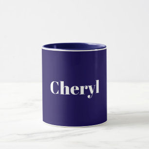 Marineblaues Template, weißer Text, anpassbar, Tasse