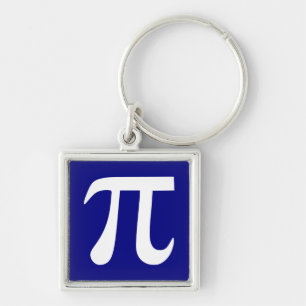 Marineblaues und weißes Pi-Symbol Schlüsselanhänger